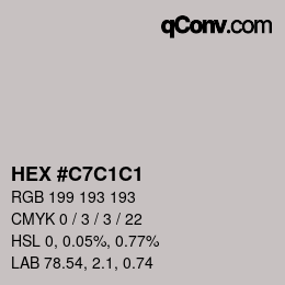 カラーコード: HEX #C7C1C1 | qconv.com