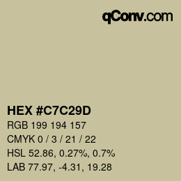 カラーコード: HEX #C7C29D | qconv.com
