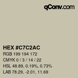 Color code: HEX #C7C2AC | qconv.com