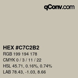 カラーコード: HEX #C7C2B2 | qconv.com