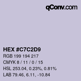 Color code: HEX #C7C2D9 | qconv.com