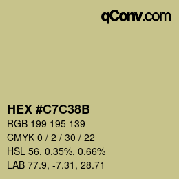 Farbcode: HEX #C7C38B | qconv.com