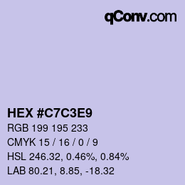 Color code: HEX #C7C3E9 | qconv.com