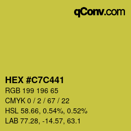 カラーコード: HEX #C7C441 | qconv.com