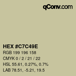 Color code: HEX #C7C49E | qconv.com