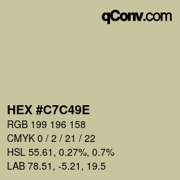 Color code: HEX #C7C49E | qconv.com