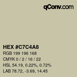 Color code: HEX #C7C4A8 | qconv.com