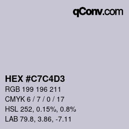 Color code: HEX #C7C4D3 | qconv.com