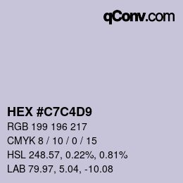 Color code: HEX #C7C4D9 | qconv.com