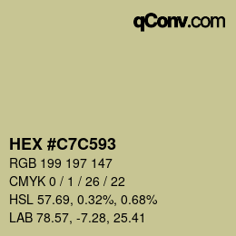 颜色代码: HEX #C7C593 | qconv.com
