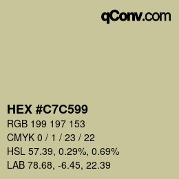 Farbcode: HEX #C7C599 | qconv.com