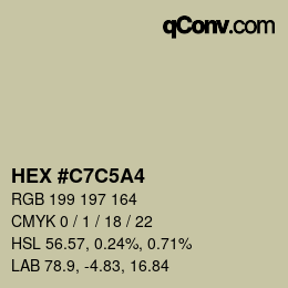 Farbcode: HEX #C7C5A4 | qconv.com