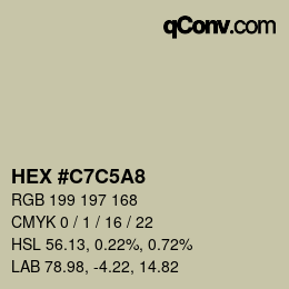 Color code: HEX #C7C5A8 | qconv.com