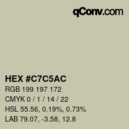 カラーコード: HEX #C7C5AC | qconv.com
