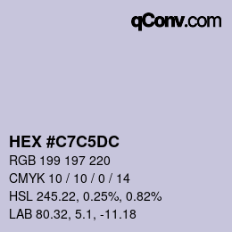 カラーコード: HEX #C7C5DC | qconv.com