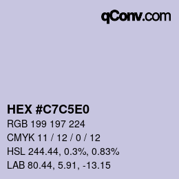 Color code: HEX #C7C5E0 | qconv.com