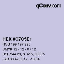 カラーコード: HEX #C7C5E1 | qconv.com