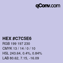 Farbcode: HEX #C7C5E6 | qconv.com