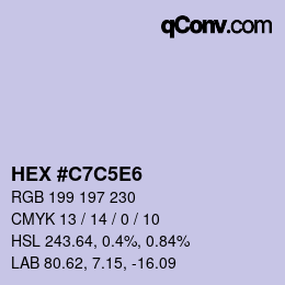 Color code: HEX #C7C5E6 | qconv.com