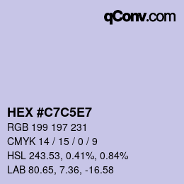 Color code: HEX #C7C5E7 | qconv.com