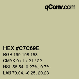 Color code: HEX #C7C69E | qconv.com