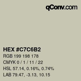 Color code: HEX #C7C6B2 | qconv.com