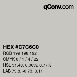 Color code: HEX #C7C6C0 | qconv.com