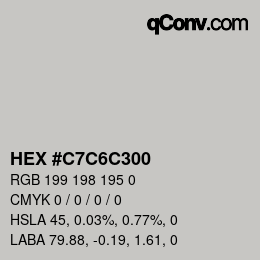 Color code: HEX #C7C6C300 | qconv.com