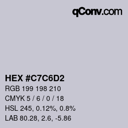 Code couleur: HEX #C7C6D2 | qconv.com