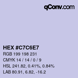 Color code: HEX #C7C6E7 | qconv.com