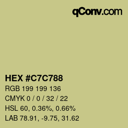 Color code: HEX #C7C788 | qconv.com