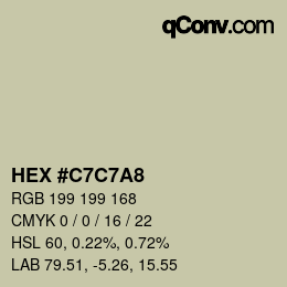 Color code: HEX #C7C7A8 | qconv.com