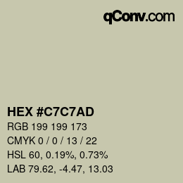 颜色代码: HEX #C7C7AD | qconv.com