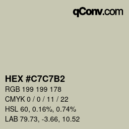 Color code: HEX #C7C7B2 | qconv.com