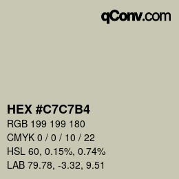 Color code: HEX #C7C7B4 | qconv.com