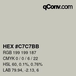 Color code: HEX #C7C7BB | qconv.com