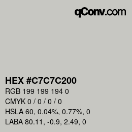Color code: HEX #C7C7C200 | qconv.com
