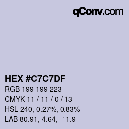 Color code: HEX #C7C7DF | qconv.com