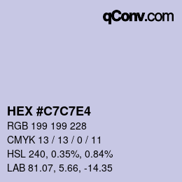 Color code: HEX #C7C7E4 | qconv.com