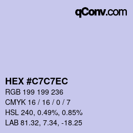 Color code: HEX #C7C7EC | qconv.com