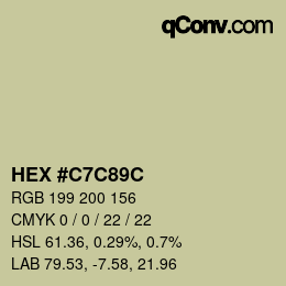 Color code: HEX #C7C89C | qconv.com