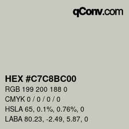 Color code: HEX #C7C8BC00 | qconv.com