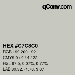 Color code: HEX #C7C8C0 | qconv.com