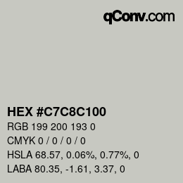 Color code: HEX #C7C8C100 | qconv.com
