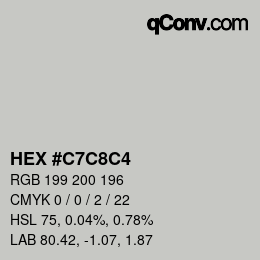 Color code: HEX #C7C8C4 | qconv.com