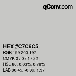 Color code: HEX #C7C8C5 | qconv.com