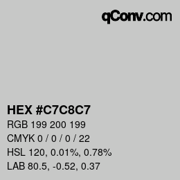 Color code: HEX #C7C8C7 | qconv.com