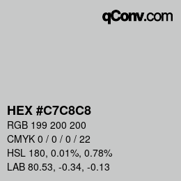 Color code: HEX #C7C8C8 | qconv.com