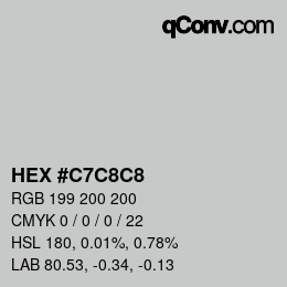 カラーコード: HEX #C7C8C8 | qconv.com