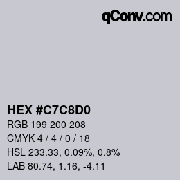 Color code: HEX #C7C8D0 | qconv.com